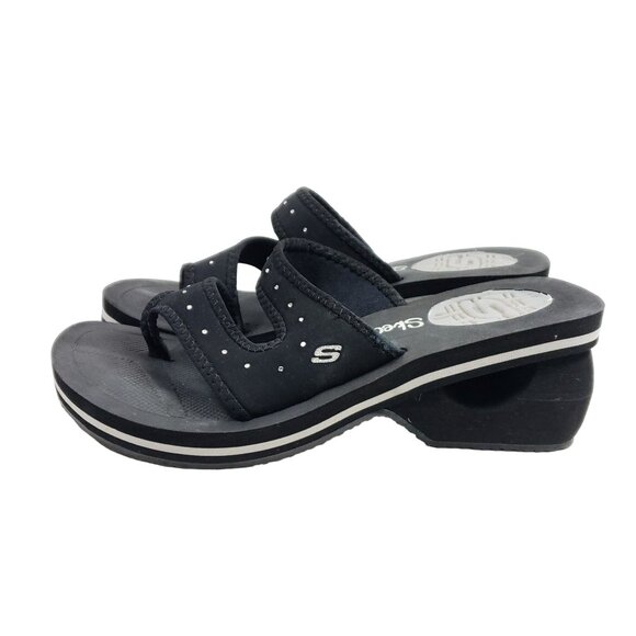Skechers Cali Women's Size 6 Slide Sandals Black Synthetic - Picture 5 of 7
